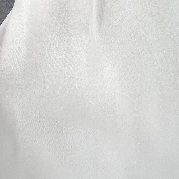 OSCAR DE LA RENTA Sleeveless Silk Top Womens 2 Cream Draped Ruffle Detail Blouse - Picture 11 of 16